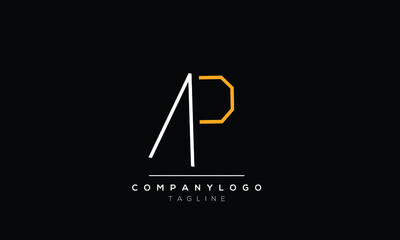 Abstract Letter Initial AP PA Vector Logo Design Template.