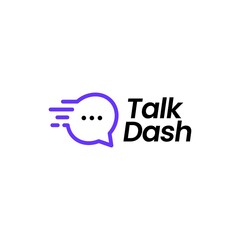 talk dash logo vector icon illustration