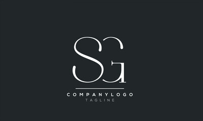 Abstract Letter Initial  SG GS  Vector Logo Design Template