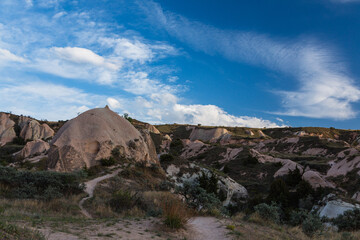 トルコ　カッパドキアのギョレメ国立公園のローズバレーの奇岩群