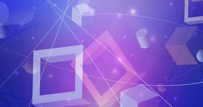 4K looping light blue, red video sample in rectangular, circular style. Rectangles, circles on abstract background with colorful gradient. Slideshow for web sites. 4096 x 2160, 30 fps.