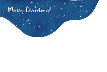 Fototapeta na wymiar クリスマスの背景素材　夜の　雪景色 白と紺色