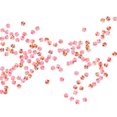 Blush pink spangles confetti scatter vector background. Wedding invitation card background. Bright glowing spangle particles holiday decor. Romantic bridal confetti texture.