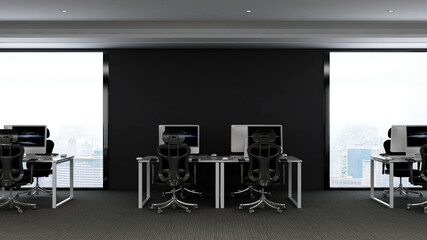 Fototapeta premium blank wall in the office room for company logo mockup