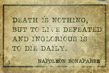 Death is nothing Napoleon