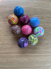 easter eggs in a basket