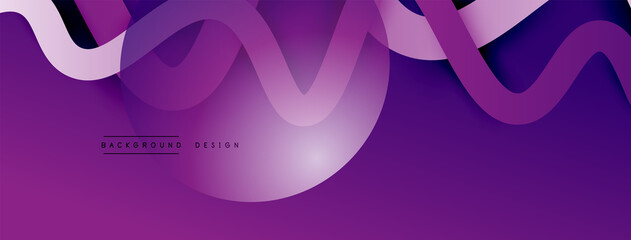 Abstract gradient background with wave line with shadow effect. Geometric composition. 3D shadow effects and fluid gradients