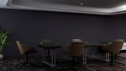 modern office meeting space for company wall logo mockup