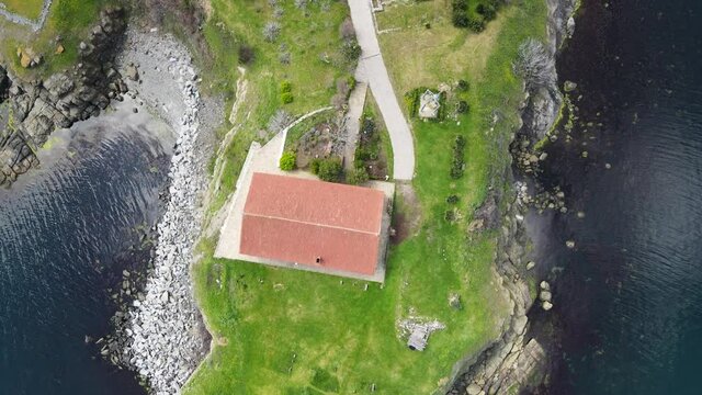 Aerial view of Church of the Holy Assumption in town of Tsarevo, Burgas Region, Bulgaria 