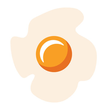 recommend clip art: One fried egg icon, omelet symbol, breakfast sign