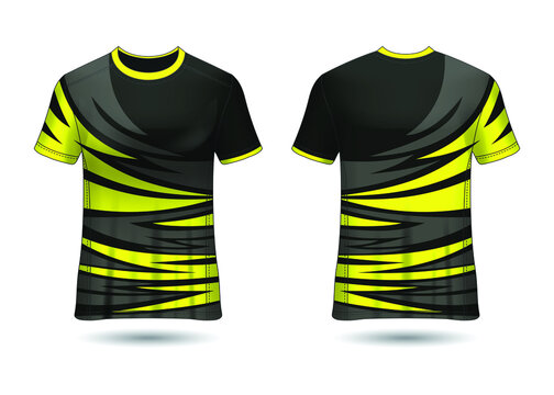 T-Shirt Sport Design. Racing jersey for club. uniform front and back view.