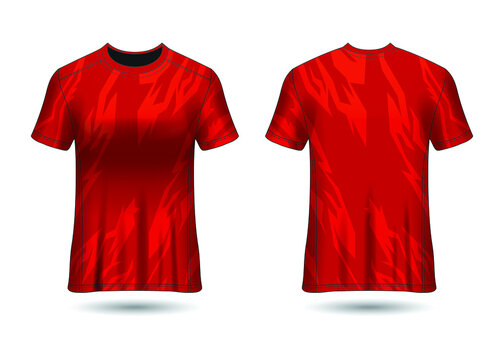 T-Shirt Sport Design. Racing jersey for club. uniform front and back view.