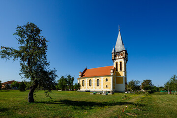 The historic church of Dumbrava in Romania