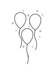 Vector ballons illustration. 10 eps linear art. Balloons logo isolated on white background. Balloons icons for party.