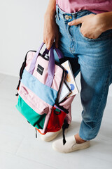 A teenage student back to school