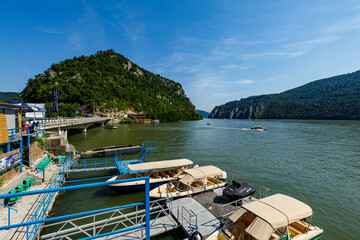 Fototapeta na wymiar The Danube River at Orsova in Romania