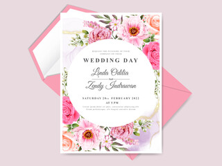 Elegant floral wedding invitation card