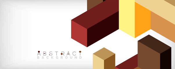 Abstract background. 3d cubes, cubic elements and blocks. Techno or business concept for wallpaper, banner, background, landing page
