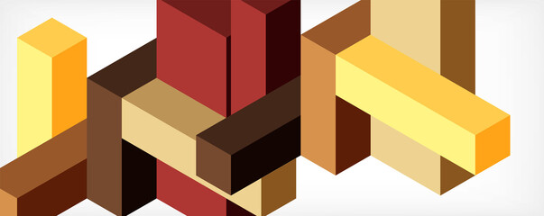 Obraz premium Abstract background. 3d cubes, cubic elements and blocks. Techno or business concept for wallpaper, banner, background, landing page
