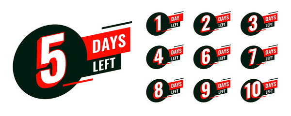 flat countdown timer with number of days left