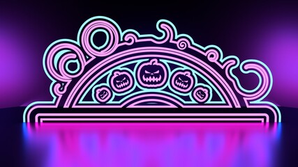 Halloween theme background. Thin line style illustration