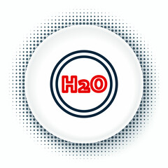 Line Chemical formula for water drops H2O shaped icon isolated on white background. Colorful outline concept. Vector