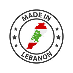 Made in Lebanon icon. Stamp sticker. Vector illustration