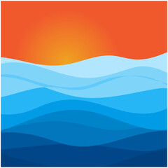 Abstract Water wave vector illustration design background