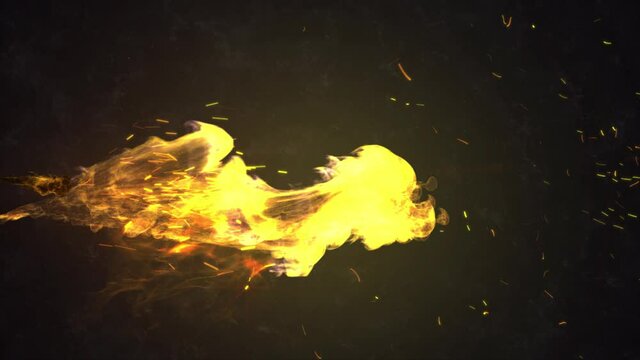 Fire background with circle fire sparkles 4k video for overlays titles logos cinematic