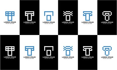 Fototapeta premium Set of letter T logo. Icon design. Template elements - Collection of vector sign