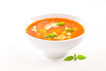 tomato soup with cream and basil