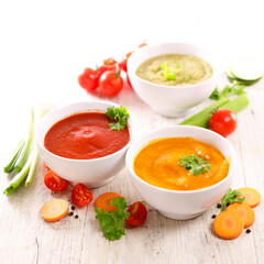 bowl of vegetable soup and ingredients