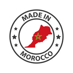 Made in Morocco icon. Stamp sticker. Vector illustration