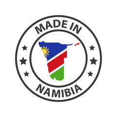 Fototapeta premium Made in Namibia icon. Stamp sticker. Vector illustration