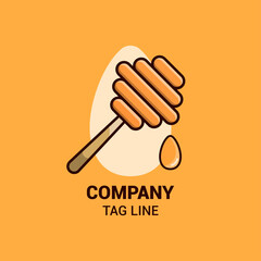 Wooden honey spoon, Logo and Icon Design Template Vector, Emblem, Design Concept