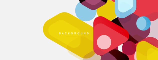 Abstract round geometric shapes and circles background. Trendy techno business template for wallpaper, banner, background or landing
