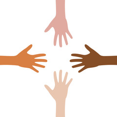 Teamwork hands icon isolated on white background