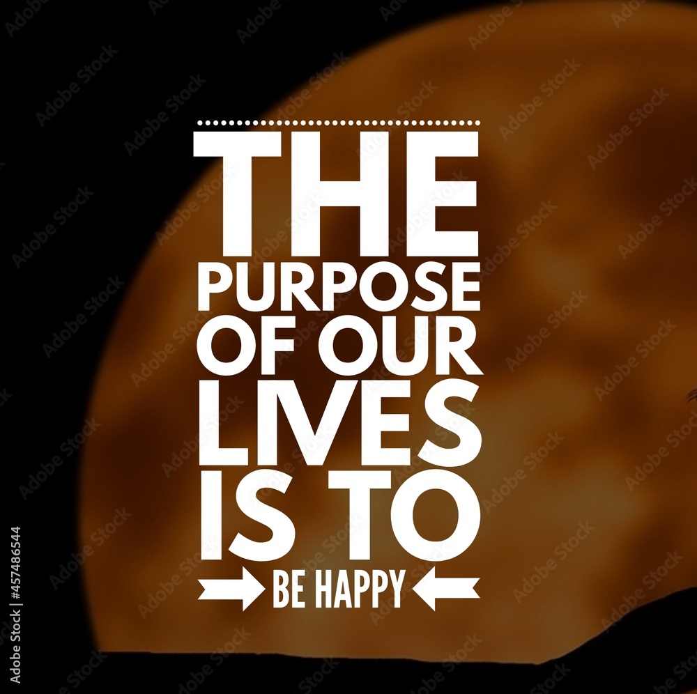 Wall mural happiness quote for happy life