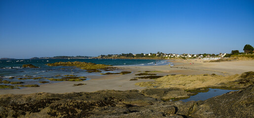 view on the beach of lancieux in cotes d'armor