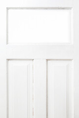 White wooden door - rustic background with copy space.