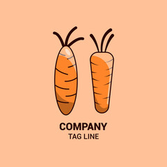 carrot vegetable, Logo and Icon Design Template Vector, Emblem, Design Concept