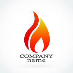 fire flame elegant color logo design