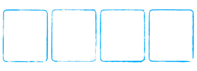 4 grunge Rahmen in blau - Umrandung oder Rechteck