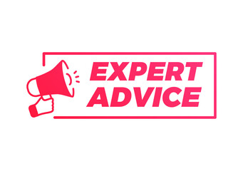 Expert Advice Megaphone Marketing Advert Label