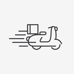 Delivery Bike Scooter Flat Vector Icon