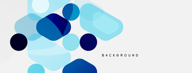 Abstract round geometric shapes and circles background. Trendy techno business template for wallpaper, banner, background or landing