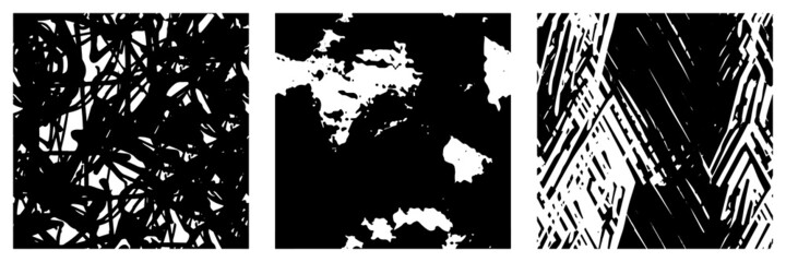 Naklejka premium Collection of black and white textures
