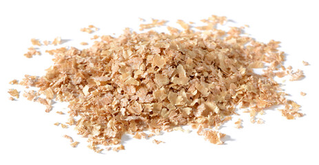 uncooked wheat bran isolated on the white background