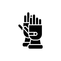 Vector illustration of solid icon design. Gloves icon. Suitable for use in applications, websites, social media, brochures, etc