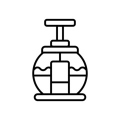 Vector illustration of line icon design. Cable car icon. Suitable for use in applications, websites, social media, brochures, etc